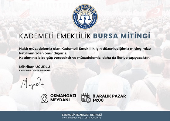 EMADDER Bursa’da Büyük Mitinge Hazırlanıyor!